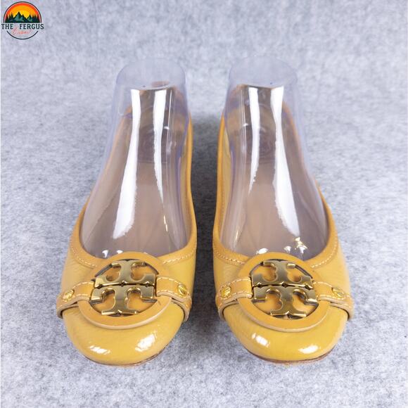 Tory Burch Aaden Ballet Flats Beige Tan Leather Round Toe Slip-On Women's 7.5M - Picture 2 of 16